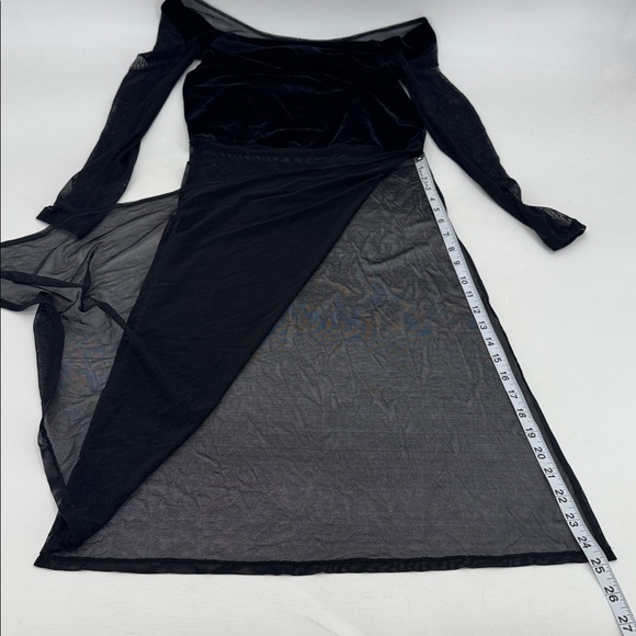 Vintage Y2K Elisabetta Rogiani Whimsigoth Velvet Mesh Peekaboo Illusion Dress - Picture 15 of 16